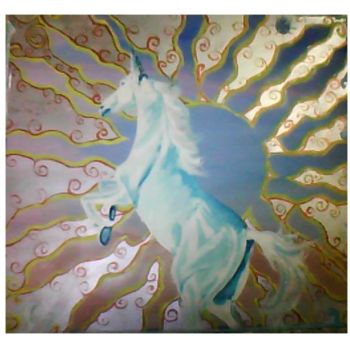 Malerei mit dem Titel "unicorn" von Tish, Original-Kunstwerk, Andere