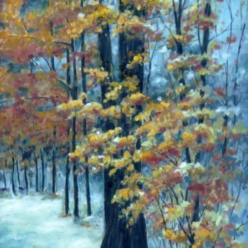Pintura intitulada "Tardor i neu" por Rosa Montal Riba, Obras de arte originais