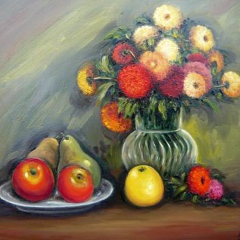 Pintura titulada "Bodego de flors i f…" por Rosa Montal Riba, Obra de arte original