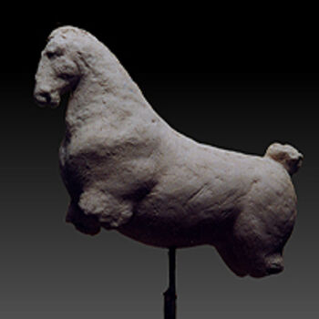 Sculpture titled "Equus 2" by Frédérique Montane, Original Artwork, Terra cotta
