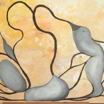 Painting titled "juntos" by Rona Monte, Original Artwork