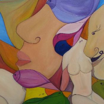 Pintura titulada "las dos venus" por Rona Monte, Obra de arte original