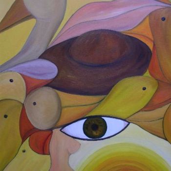 Pintura intitulada "el sueño de dulcinea" por Rona Monte, Obras de arte originais