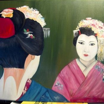 Painting titled "geishas" by Rona Monte, Original Artwork