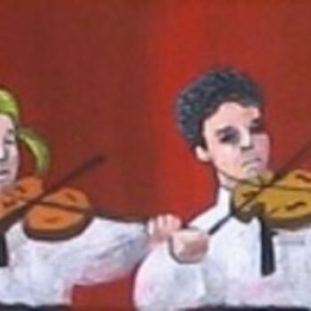 Painting titled "violinistas" by Matías Montero Lacasa, Original Artwork