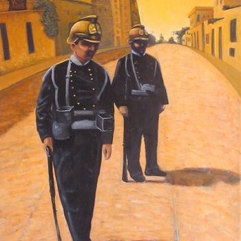 Pintura titulada "Policias" por Matías Montero Lacasa, Obra de arte original
