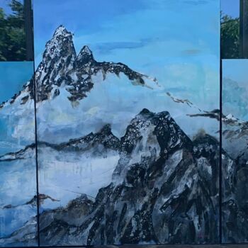 제목이 "Montagnes de la lib…"인 미술작품 Montserrat Llusia로, 원작, 아크릴 나무 들것 프레임에 장착됨