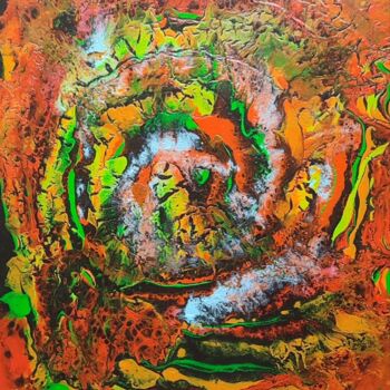 Painting titled "Marte, planeta rojo" by Montserrat Garcia Falco, Original Artwork, Acrylic