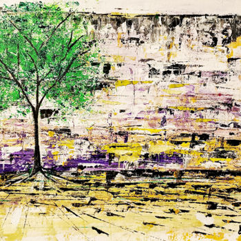 「Tree along the wall」というタイトルの絵画 Karma Castilhoによって, オリジナルのアートワーク, アクリル