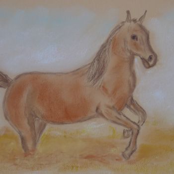 Rysunek zatytułowany „chevalpastel3.jpg” autorstwa Bernadette Mora, Oryginalna praca, Inny