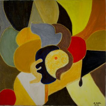 Malerei mit dem Titel "Au coeur de l'été" von Bernadette Mora, Original-Kunstwerk, Acryl