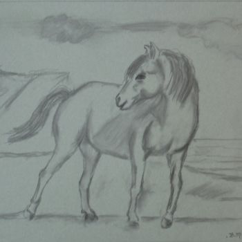 Zeichnungen mit dem Titel "chevalcrayon15bis.j…" von Bernadette Mora, Original-Kunstwerk