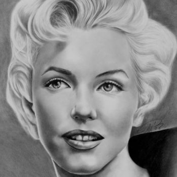 Drawing titled "Marilyn Monroe" by Corinne Morange, Original Artwork, Other