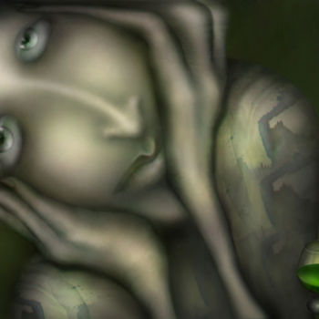 Digital Arts titled "the absinth drinker" by Svetlana Bobrova, Original Artwork, Digital Painting