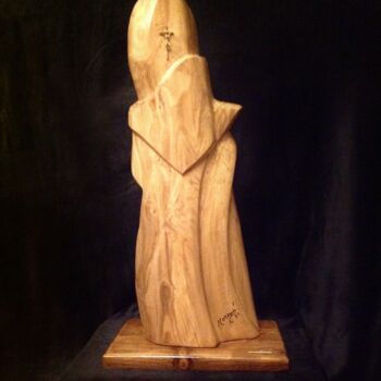 Skulptur mit dem Titel "Aumônier" von Moreau Franck Didier, Original-Kunstwerk, Holz