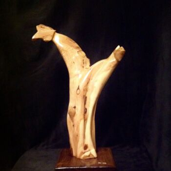 Sculpture titled "Coq" by Moreau Franck Didier, Original Artwork, Wood