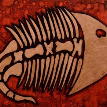 Peinture intitulée "fossil_peixe_caipia…" par Ricardo Morelatto, Œuvre d'art originale