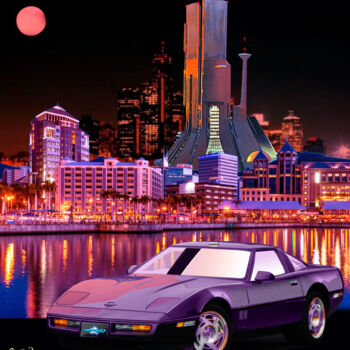 Arte digitale intitolato "1990 Corvette ZR1 U…" da Moreno Franco, Opera d'arte originale, Aerografo
