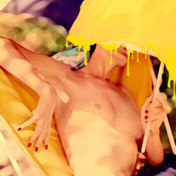 Digital Arts titled "Yellow Dripping Umb…" by Moreno Franco, Original Artwork, Digital Print