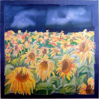 Peinture intitulée "provence-sunflowers" par Jean & Lene, Œuvre d'art originale, Autre