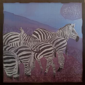 Peinture intitulée "zebra's" par Jean & Lene, Œuvre d'art originale, Autre