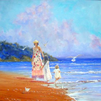 Pittura intitolato "À beira Mar" da Morgado, Opera d'arte originale