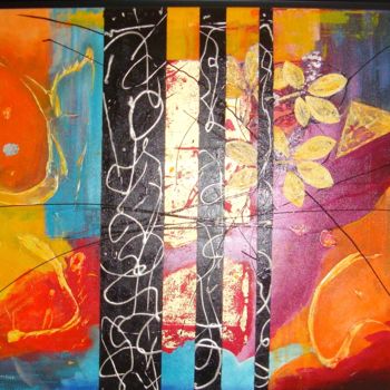 Painting titled "Abstrait  encadré e…" by Morgado, Original Artwork, Acrylic