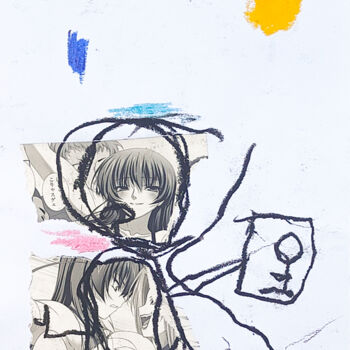 Collages intitulée "079 art brut art si…" par Morgan Merrheim, Œuvre d'art originale, Pastel