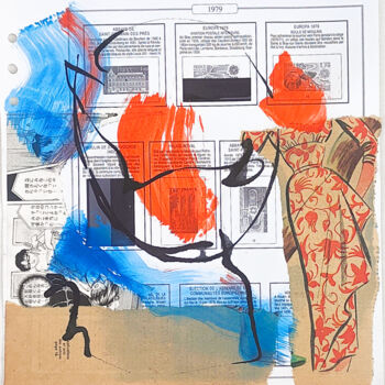 Collages intitulée "01258 art brut sing…" par Morgan Merrheim, Œuvre d'art originale, Encre