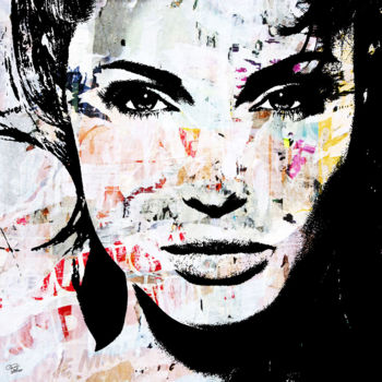 Digital Arts titled "Angelina Jolie" by Morgan Paslier, Original Artwork, Digital Painting