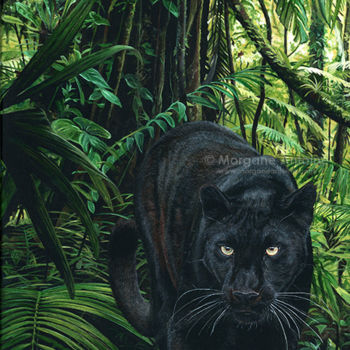 Painting titled "Jungle Ghost" by Morgane Antoine, Original Artwork, Acrylic