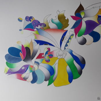 Disegno intitolato "Bubbely" da Mo Wei, Opera d'arte originale, Pennarello