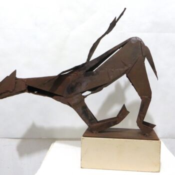 Sculpture titled "CADUTA DA CAVALLO" by Morgese Giovanni, Original Artwork, Metals