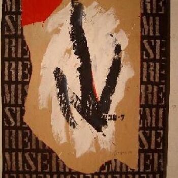 Painting titled "Miserere 3" by Morgese Giovanni, Original Artwork, Acrylic Mounted on Wood Panel