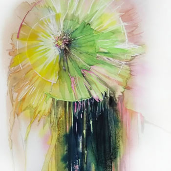 Malarstwo zatytułowany „абстрактный цветок” autorstwa Ирина Моргунова, Oryginalna praca, Akwarela