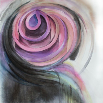 Картина под названием "розовая спираль" - Ирина Моргунова, Подлинное произведение искусства, Акварель