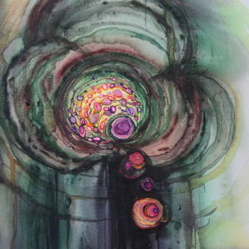 Картина под названием "древесный гриб" - Ирина Моргунова, Подлинное произведение искусства, Акварель