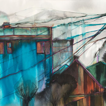 Картина под названием "краски города2" - Ирина Моргунова, Подлинное произведение искусства, Акварель