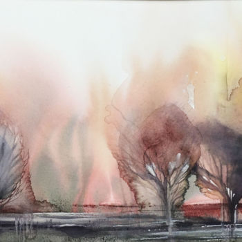 Картина под названием "оттепель в апреле" - Ирина Моргунова, Подлинное произведение искусства, Акварель
