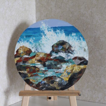 Pintura titulada "Валуны моря" por Moriart Stoliarova Olga, Obra de arte original, Oleo