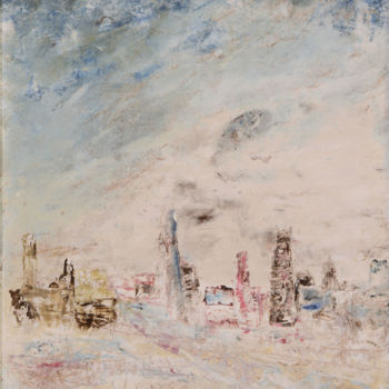 Pittura intitolato "città" da Mariano Moriconi, Opera d'arte originale, Olio