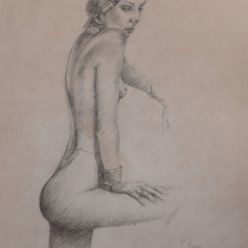Drawing titled "Carole" by Mariano Moriconi, Original Artwork, Pencil