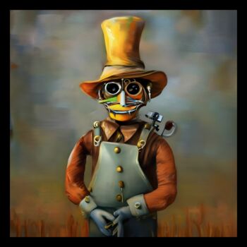 Arte digitale intitolato "Scarecrow" da Mariano Moriconi, Opera d'arte originale, Immagine generata dall'IA Montato su Telai…
