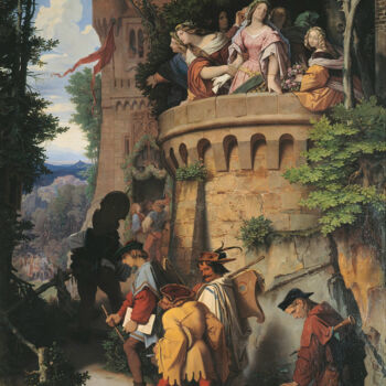 Painting titled "La rose ou la migra…" by Moritz Von Schwind, Original Artwork, Oil