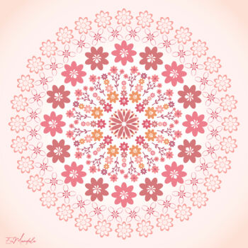 Arts numériques intitulée "Mandala Rose" par Emmanuelle Moreau, Œuvre d'art originale, Travail numérique 2D