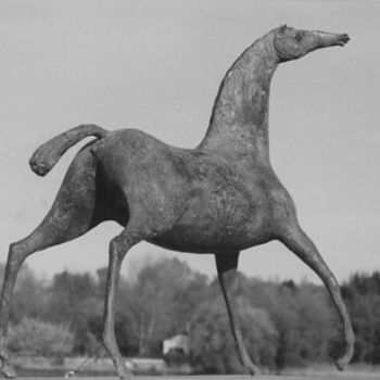 Scultura intitolato "Cavallo" da Luciano Morosi 1930 - 1994, Opera d'arte originale, Ceramica