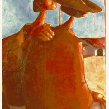 Painting titled "magoa de boiadero" by Luciano Morosi 1930 - 1994, Original Artwork, Oil