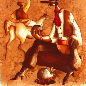 Painting titled "Os Gaùchos" by Luciano Morosi 1930 - 1994, Original Artwork