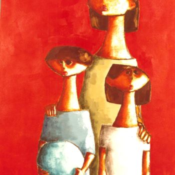 Painting titled "Bambini" by Luciano Morosi 1930 - 1994, Original Artwork