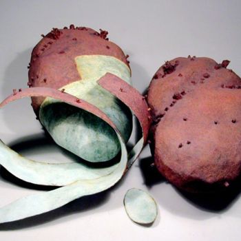 Sculpture intitulée "Pommes de terre rou…" par Philippe Bruneteau, Œuvre d'art originale